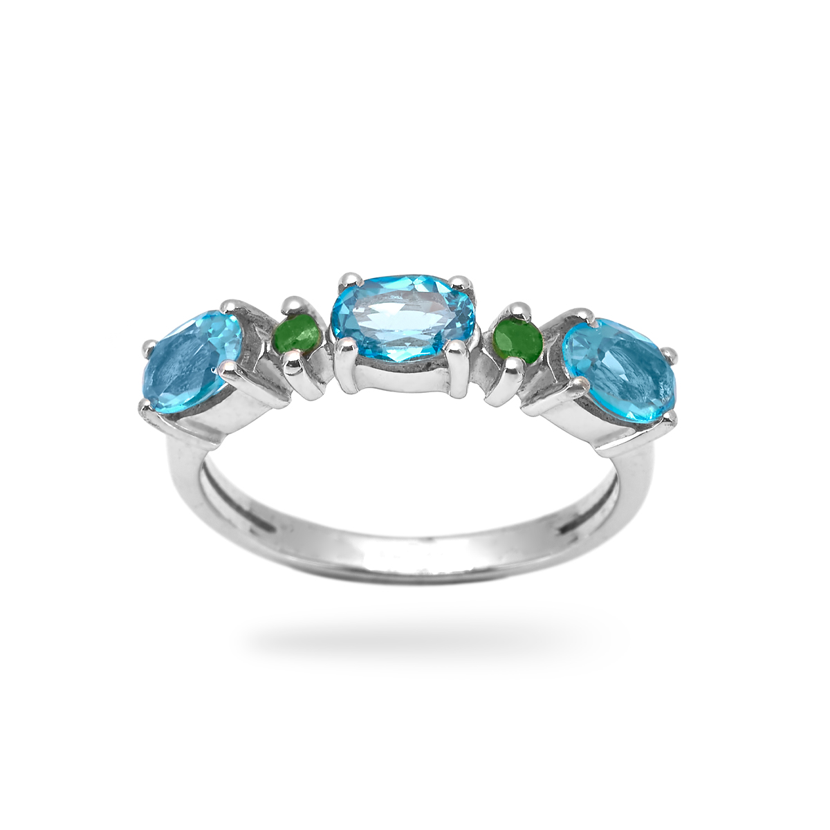 Bague topaze, diopside argent Elsa